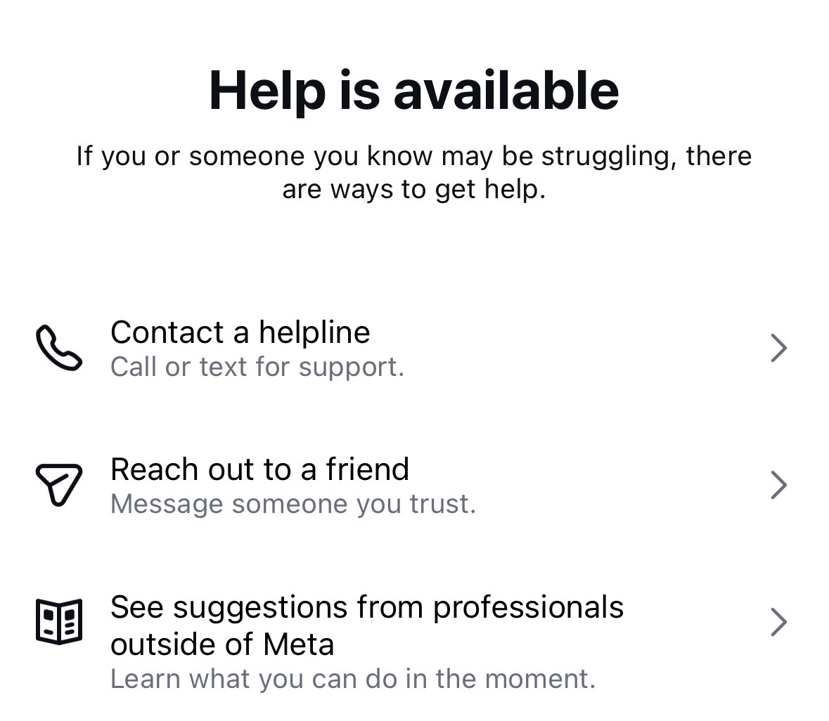 Instagram's response to 'suicide'